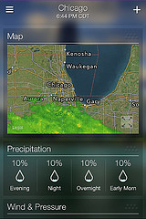Yahoo Weather map precipitation