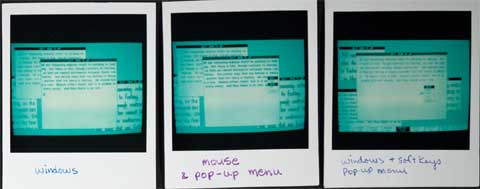 polaroids of early Macintosh user interface prototypes